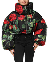Dolce & Gabbana Multicolor Floral Puffer Coat Full Zip Jacket