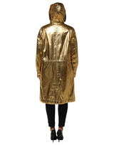 Dolce & Gabbana Gold Hooded Long Sleeves Trench Coat Jacket