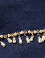 Dolce & Gabbana Blue Cotton Denim Crystal Embellished Jacket