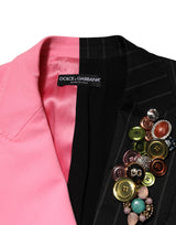 Dolce & Gabbana Multicolor Patchwork Embellished Coat Jacket
