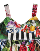 Dolce & Gabbana Multicolor Patchwork Cotton AlineMini Dress