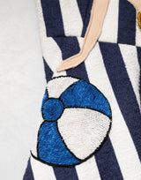 Dolce & Gabbana Blue White Striped Embroidered A-line Dress