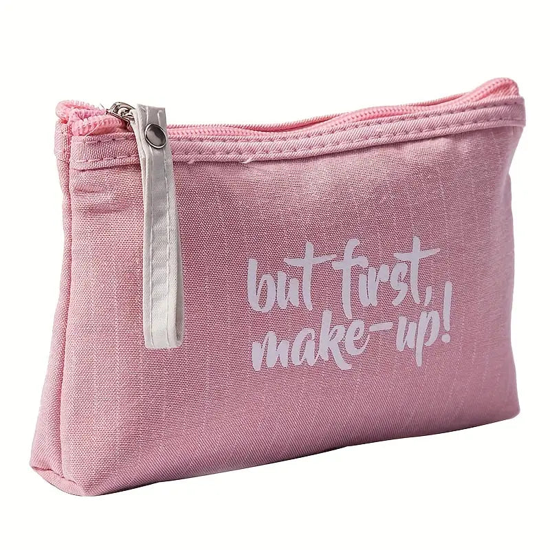 Waterproof Letter Pattern Zipper Makeup Bag Organizer