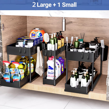 3-Piece Under-Sink Storage Organizer for Bathroom