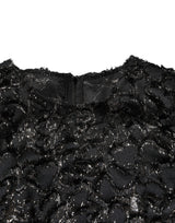 Dolce & Gabbana Black Sequin Bouclé Tweed Sheath Dress