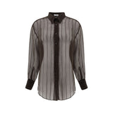 Brunello Cucinelli Brown Silk Blouse