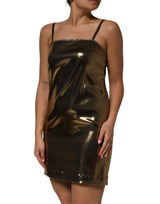 Dolce & Gabbana Metallic Gold Sleeveless A-line Mini Dress