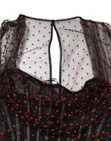 Dolce & Gabbana Black Lace Trim Long Sleeve Sheath Mini Dress