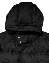 Dolce & Gabbana Black Jacquard Quilted Puffer Hooded Jacket