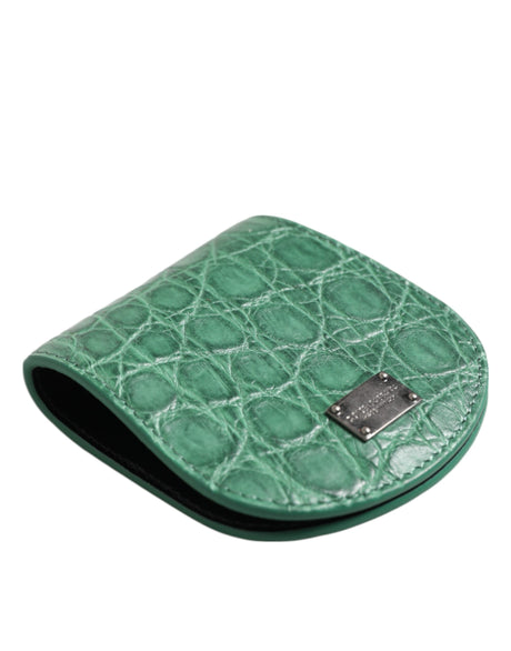 Dolce & Gabbana Green Exotic Skin Coin Condom Case Holder Pocket Wallet