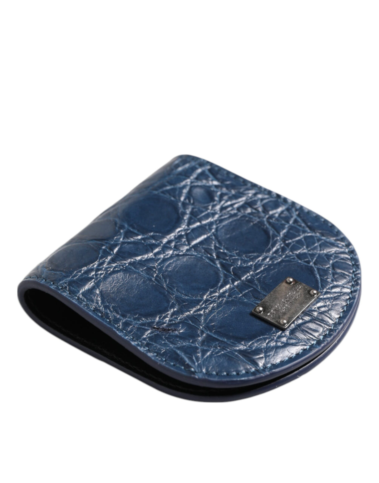 Dolce & Gabbana Blue Exotic Skin Coin Condom Case Holder Pocket Wallet