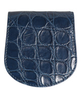 Dolce & Gabbana Blue Exotic Skin Coin Condom Case Holder Pocket Wallet