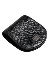 Dolce & Gabbana Black Exotic Skin Coin Condom Case Holder Pocket Wallet