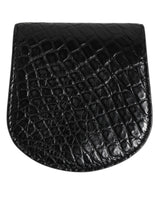 Dolce & Gabbana Black Exotic Skin Coin Condom Case Holder Pocket Wallet