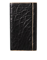 Dolce & Gabbana Black Leather Exotic Skin 3000mAh Power Bank Charger USB