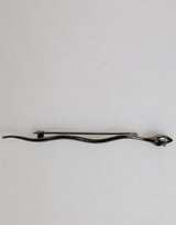Dolce & Gabbana Black Brass Crystal Spilla Serpente Mens Brooch Pin