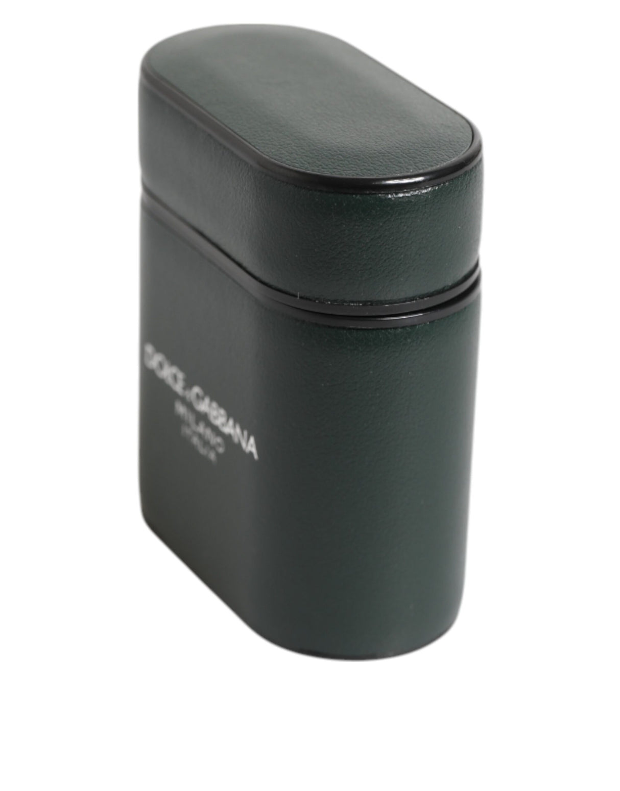 Dolce & Gabbana Black Leather Logo Print Flip Holder Men Airpods Case