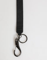 Dolce & Gabbana Black Yellow Polyester DG Logo Silver Keychain Keyring