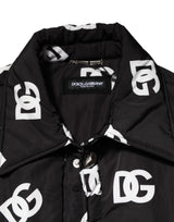 Dolce & Gabbana Black DG Monogram Nylon Windbreaker Jacket