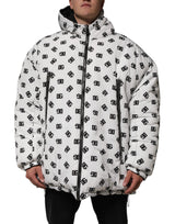 Dolce & Gabbana White DG Monogram Hooded Puffer Jacket