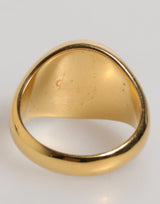 Dolce & Gabbana Gold Tone Real Brass Red DG Logo Men Ring