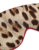 Dolce & Gabbana Brown Leopard Print Silk Women Accessory Sleep Eye Mask