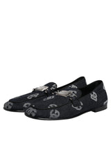Dolce & Gabbana Blue Logo Cotton Loafers Formal Dress Shoes