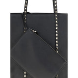 Valentino Garavani Black Calf Leather Bos Taurus Shoulder Bag