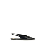 Saint Laurent Black Calf Leather Bos Taurus Ballet Flats