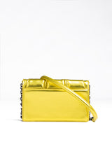 Ferrari Metal Yellow GT patent leather bag with chain