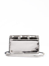 Ferrari Metal Silver GT patent leather bag with chain