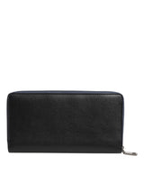 Dolce & Gabbana Black Blue Exotic Leather Men Continental Clutch Wallet