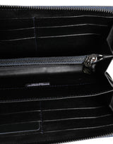 Dolce & Gabbana Black Blue Exotic Leather Men Continental Clutch Wallet