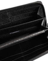 Dolce & Gabbana Black Leather #DGFAMILY Zipper Continental Mens Wallet
