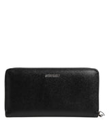 Dolce & Gabbana Black Leather #DGFAMILY Zipper Continental Mens Wallet