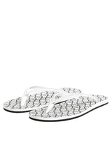 Dolce & Gabbana Black White Logo Beachwear Flats Slipper Shoes