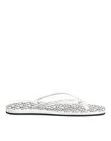 Dolce & Gabbana Black White Logo Beachwear Flats Slipper Shoes