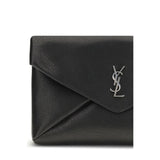Saint Laurent Black Calf Leather Bos Taurus Clutch Bag