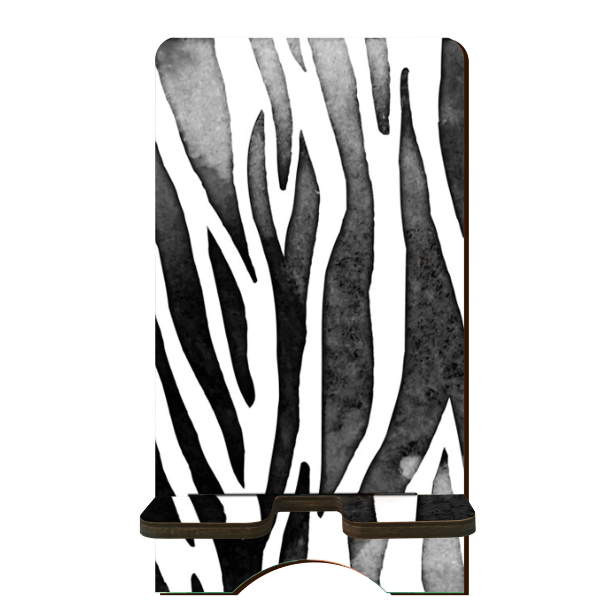 Nuckxy Chic Wooden Phone Holder - Zebra Stripes - Smart Phones Tablets Desktop E-Book Wooden Stand Desk Organizer for Home & Office - 10