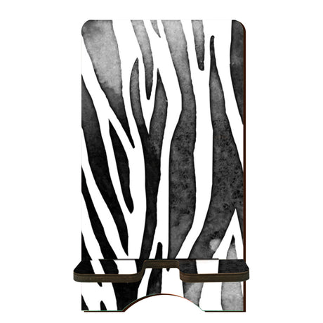 Nuckxy Chic Wooden Phone Holder - Zebra Stripes - Smart Phones Tablets Desktop E-Book Wooden Stand Desk Organizer for Home & Office - 10
