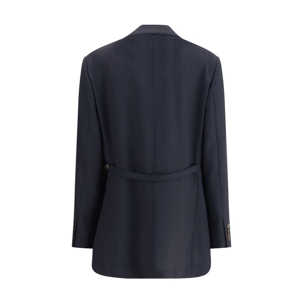 Brunello Cucinelli Blue Fleece Wool Blazer