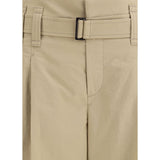 Brunello Cucinelli Beige Cotton Cropped Pants