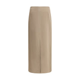 Brunello Cucinelli Gray Acetate Midi Skirt