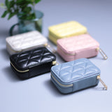 Square Travel Leather Makeup Organizer with Mirror