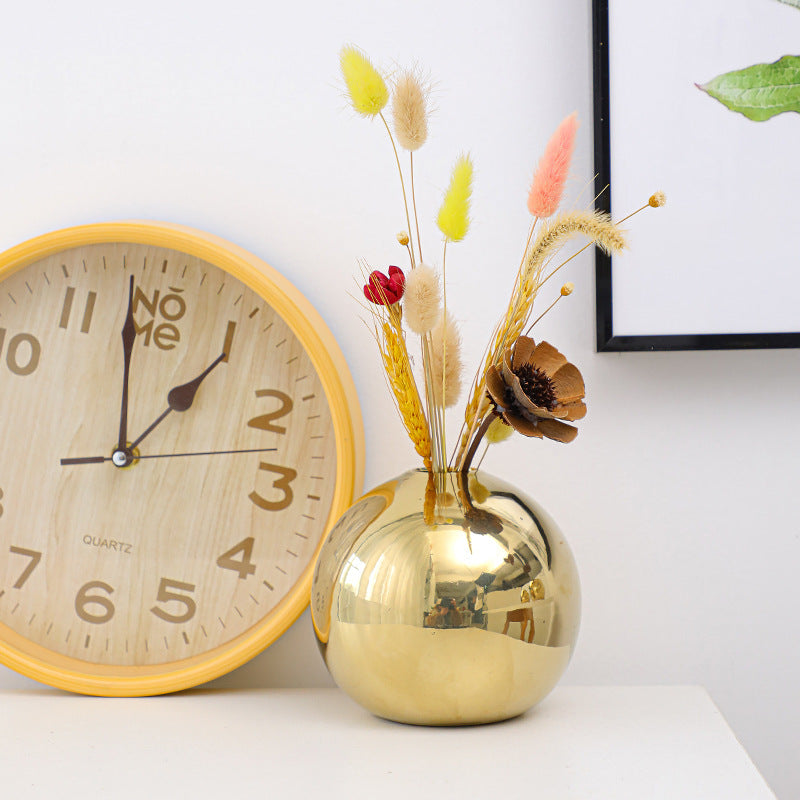 Electroplated Ceramic Gold Vase for Home Decor