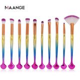 10-Piece Shell Makeup Brush Set - Beauty Tools