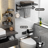 Bathroom Storage Rack - No Punching Space Aluminum Towel Holder