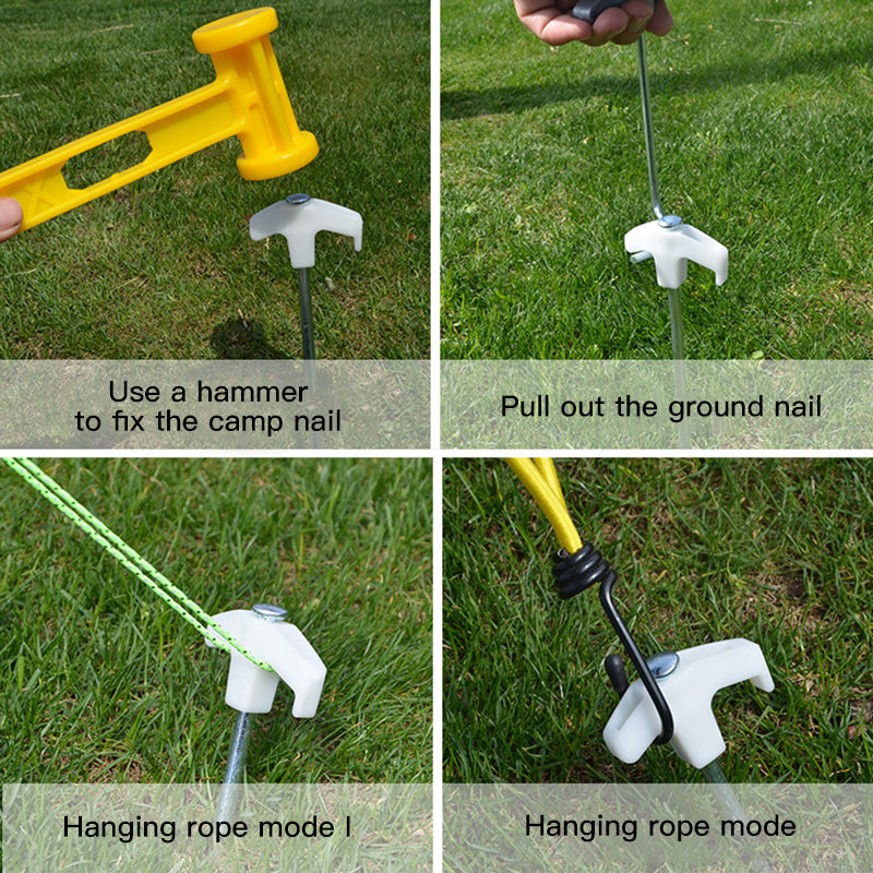 2 Ultra-Light Camping Tent Stakes 25cm Glow-in-the-Dark