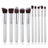 10-Piece Black Silver & Black Gold Makeup Brush Set
