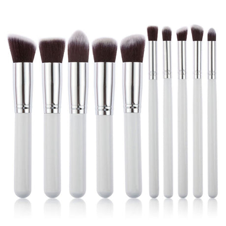 10-Piece Black Silver & Black Gold Makeup Brush Set